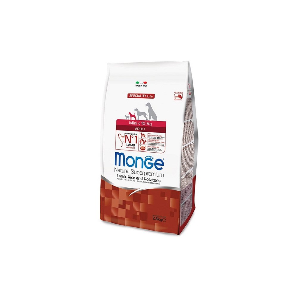 Monge Natural Superpremium Adult Mini Agnello Riso e Patate 2,5kg Monge Natural Superpremium Adult Mini Agnello Riso e Patate 2,5kg